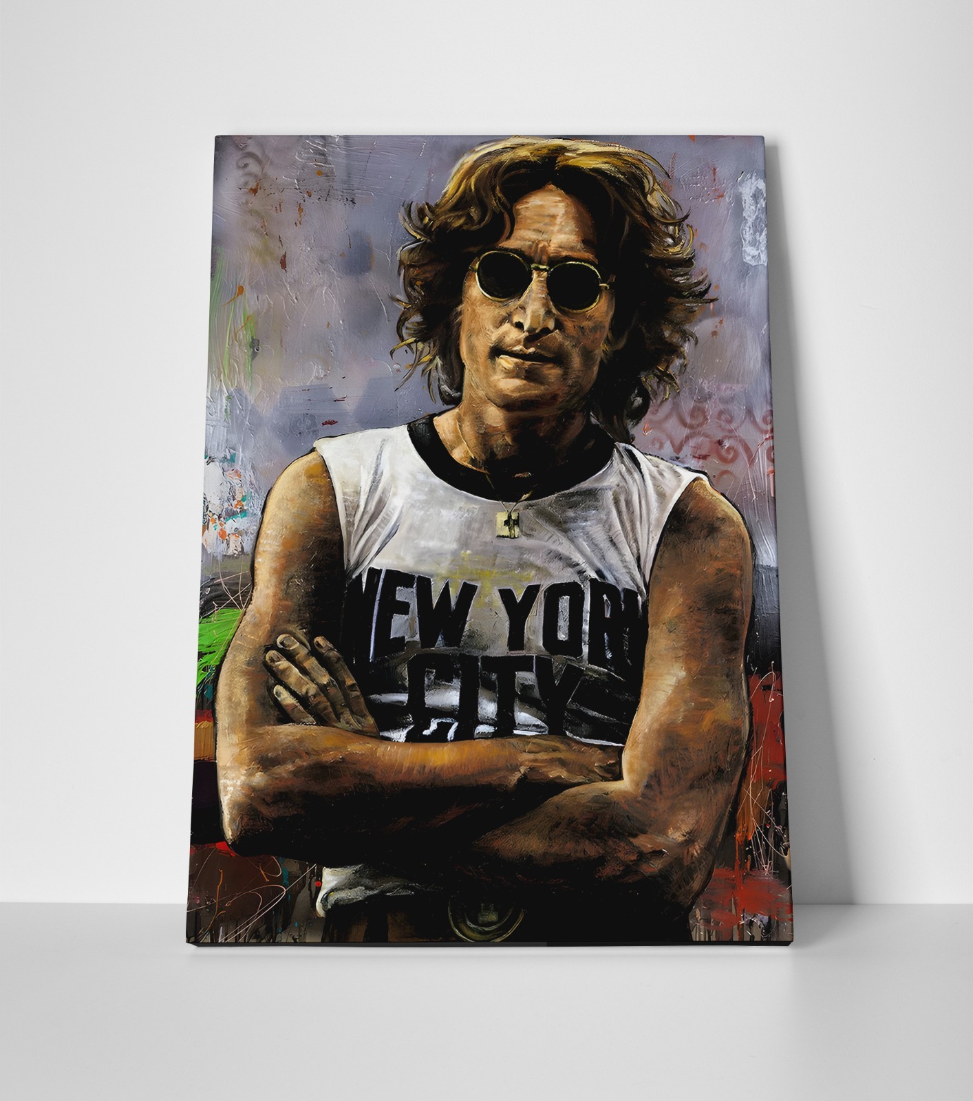 John Lennon Painting Poster or Canvas - John Lennon Beatles Wall Art