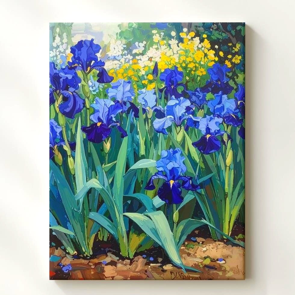 Wall Art Vincent Van Gogh "Irises" Canvasvibrant Floral Garden Art Print
