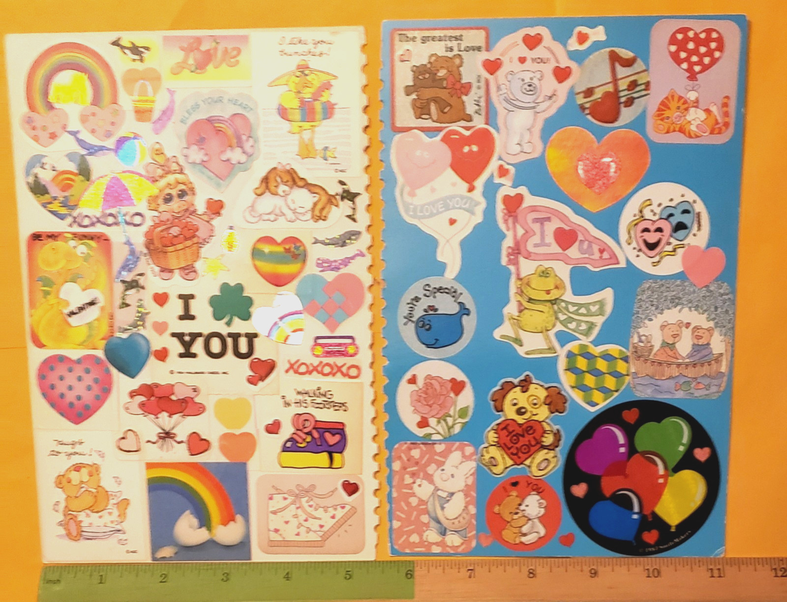 2 STUCK SMALL DOUBLE STICKER PAGES 70s 80s 90s VINTAGE ICONIC COLLECTOR ITEM FUN