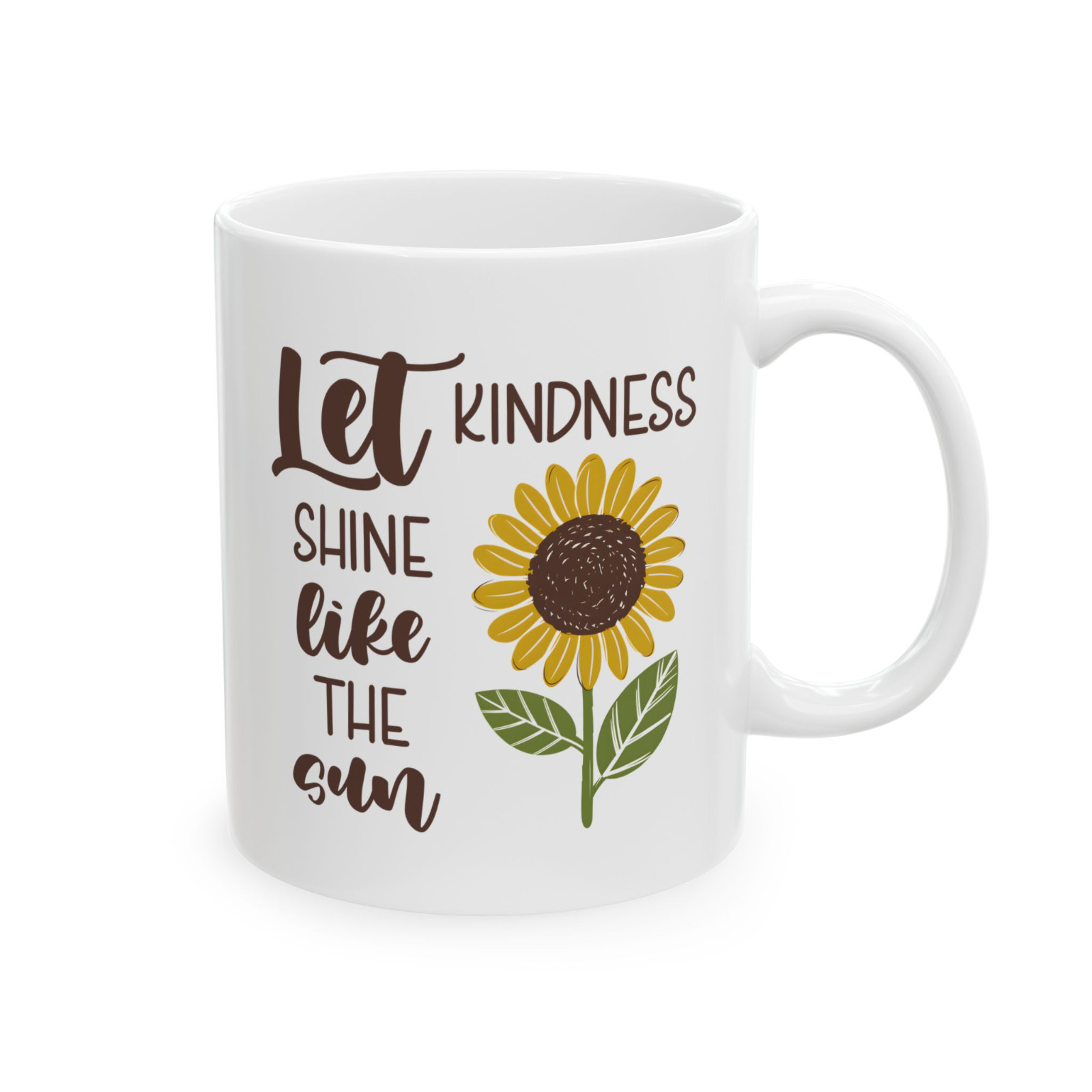 Sunflower Mug Kindness Floral Farmhouse Inspirational Gift Coffee Tea Cup