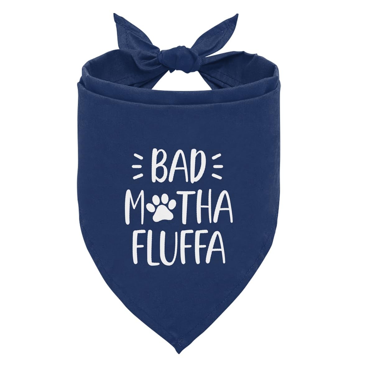 Dark Blue Bad Motha Fluffa Dog Bandana Funny Pet Triangle Scarf Accessory