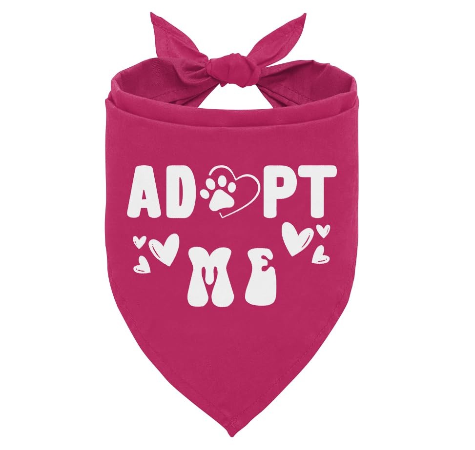 Adopt Me Bandanas Dogs Deep Pink Pet Scarf Funny Cute Accessory E51