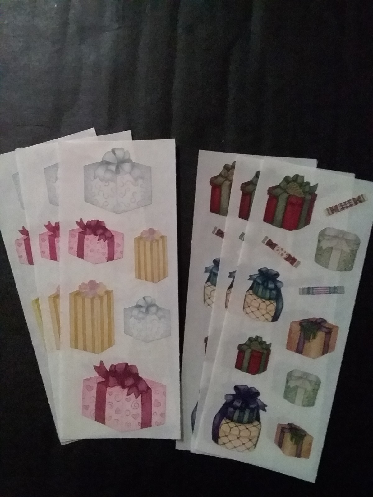 Creative Memories ~ Lot of Six Studio Stickers ~ 2" x 5" ~  Presents