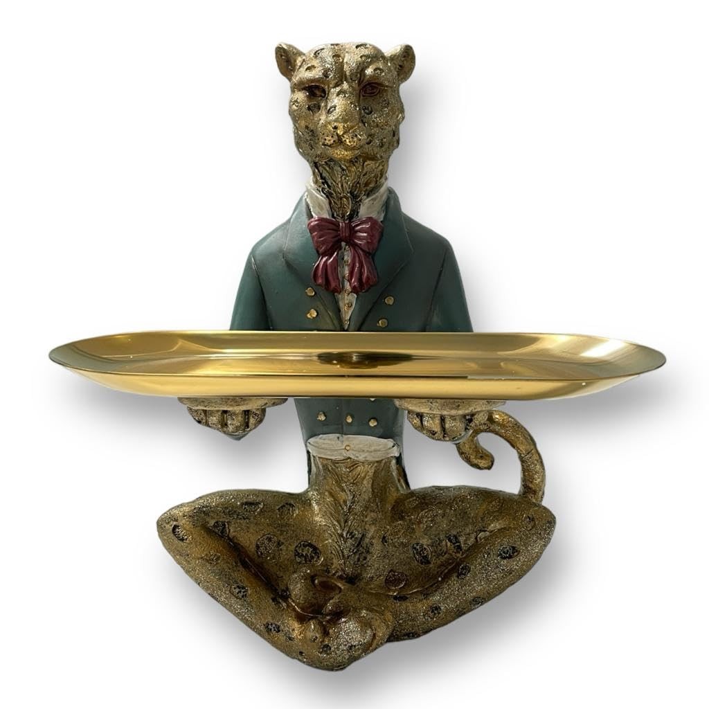 Modern Decor Resin Tiger Tray Statue, Storage Tray Suitable for Home Décor, M...