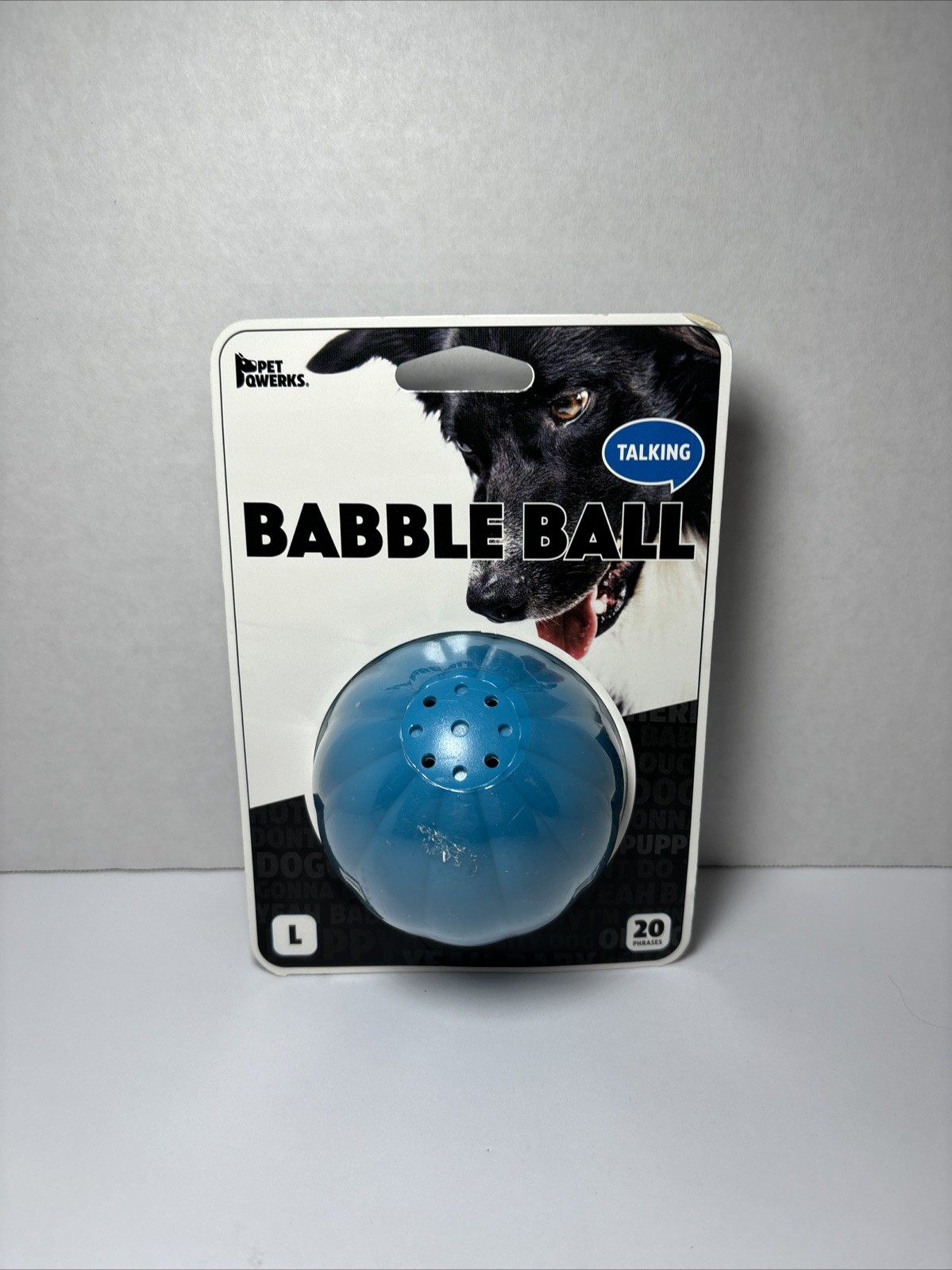 Pet Qwerks Talking Babble Ball - Interactive Chew Dog Toy Blue Motion Sense NEW