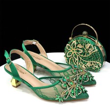 Italian design women's shoes and bags luxury rhinestone sandals 7cm high heels