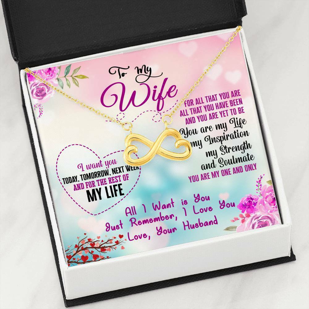 Husband To Wife Anniversary Gift Inspiration Message Box + Infinity 3 Necklace