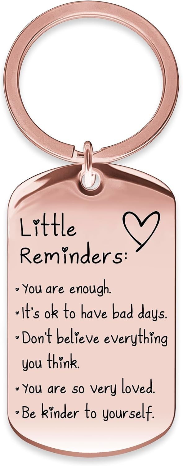 OUMILAN Little Reminders Keychain Inspiration Gifts for Women Men Affirmation Up