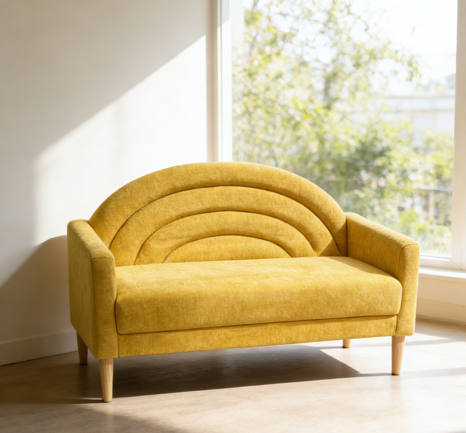 Yellow&Pink Sofa Rainbow Design Loveseat 3-Seater Armchair Modern Livingroom
