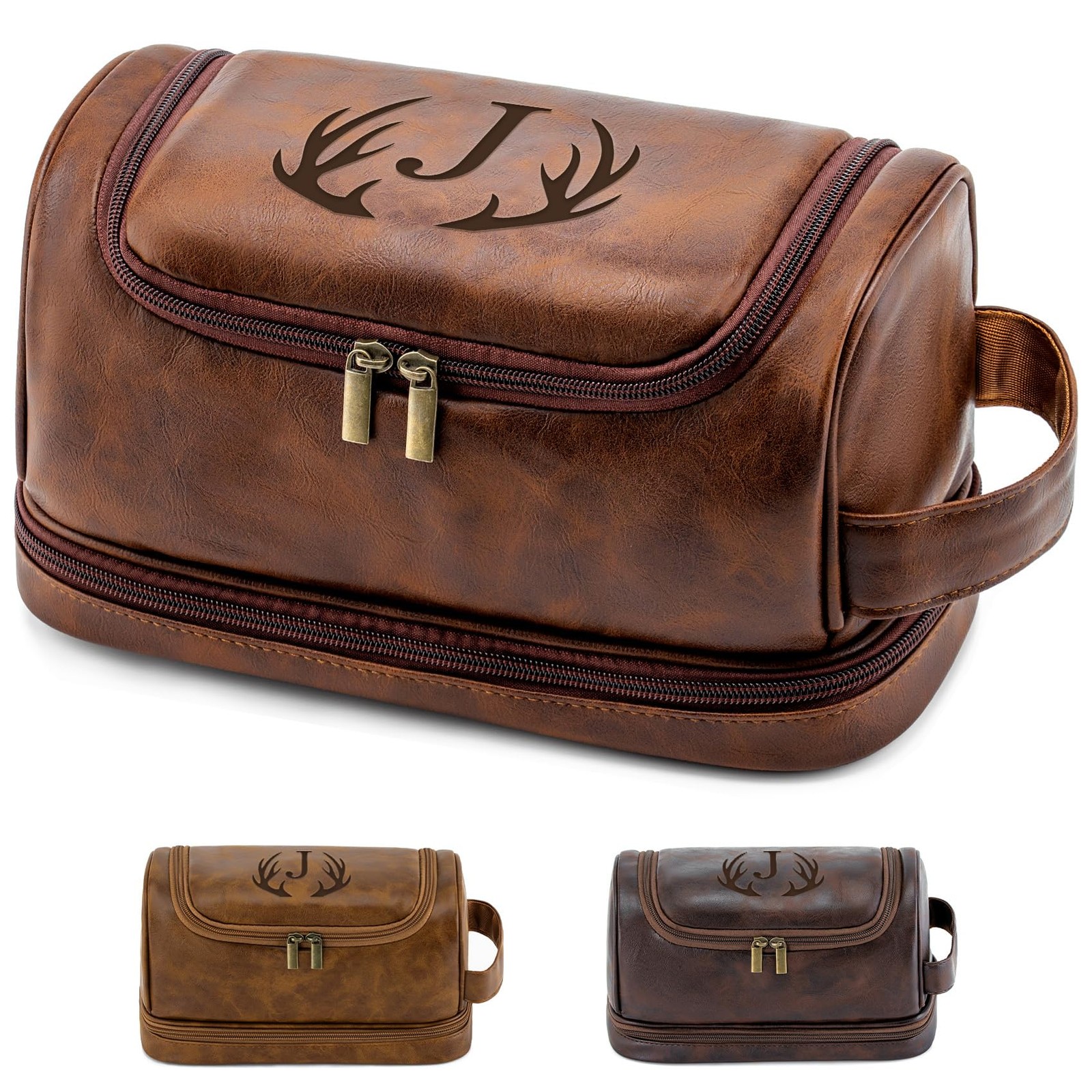 Personalized Toiletry Bag Fathers Day Gifts for Men Dad Husband, Custom Initi...