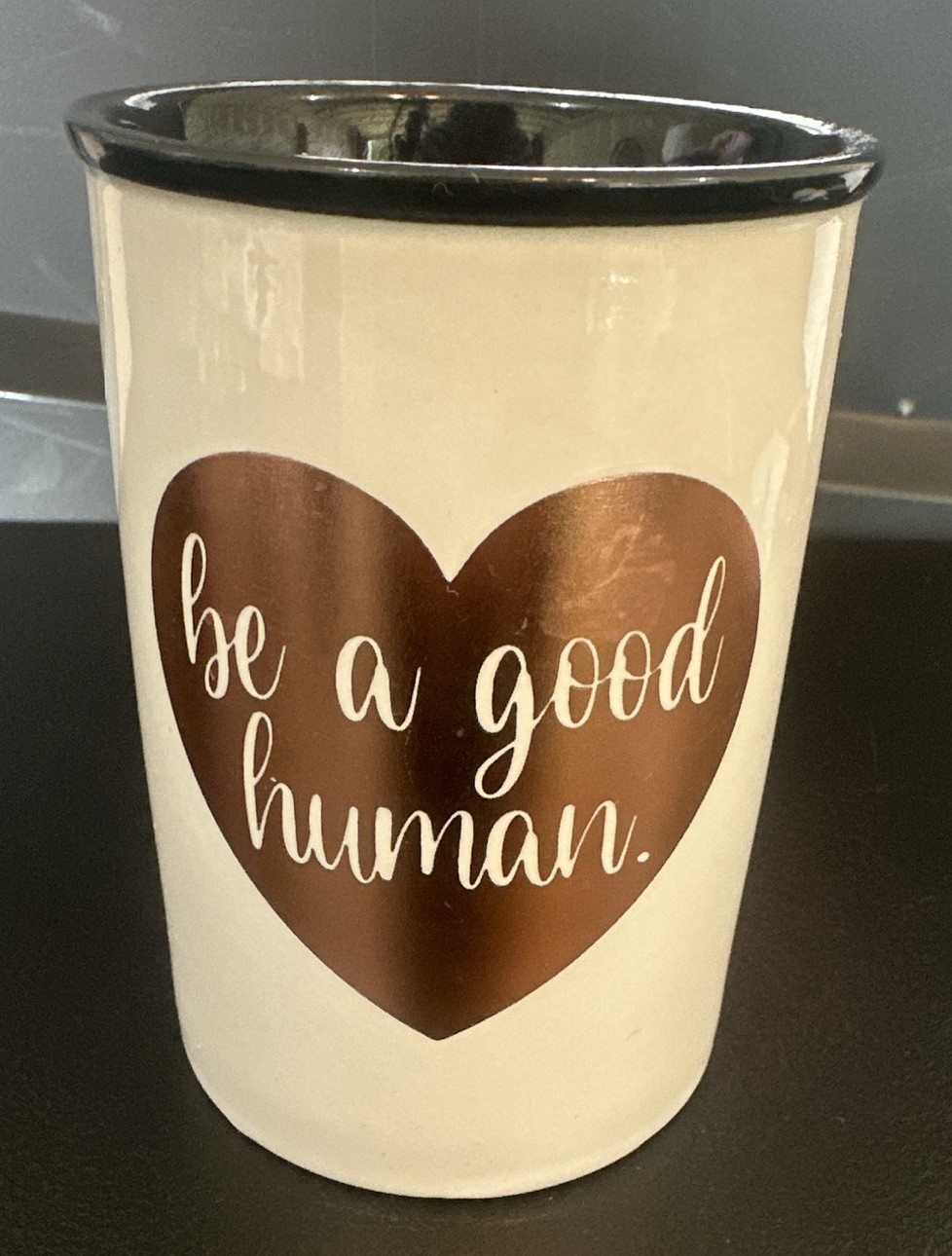 Ceramic Coffee Mug 14 fl oz White "Be a Good Human" Heart Design COS1414C
