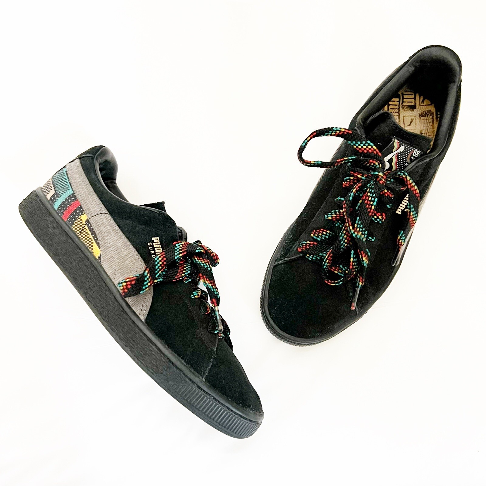 Puma Suede BHM Black History Month Statement BLM Women Sz 7 Lace Up Sneaker Shoe