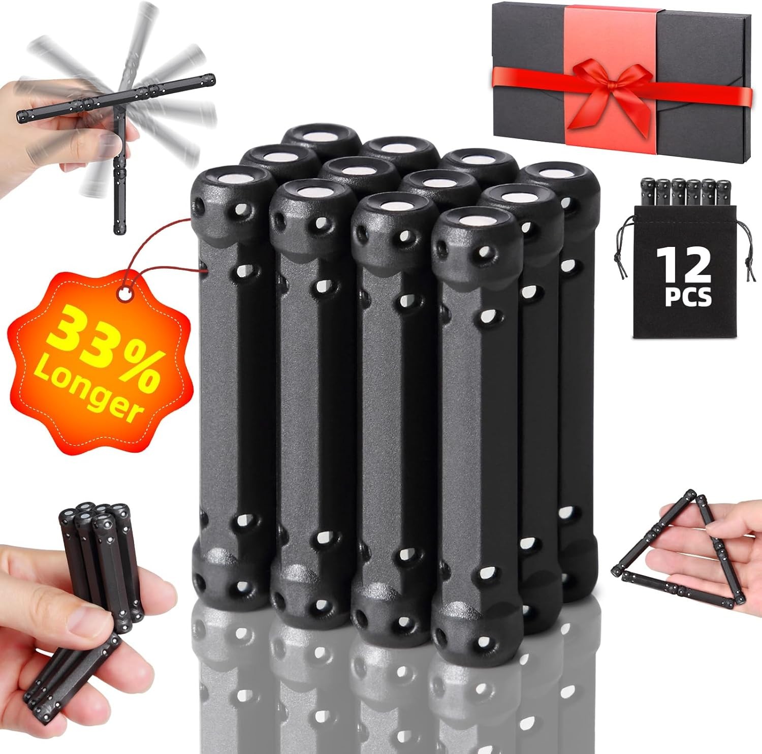 12 Pack Magnetic Fidget Toys for Adults Anxiety Relief Cool Stress Gadgets