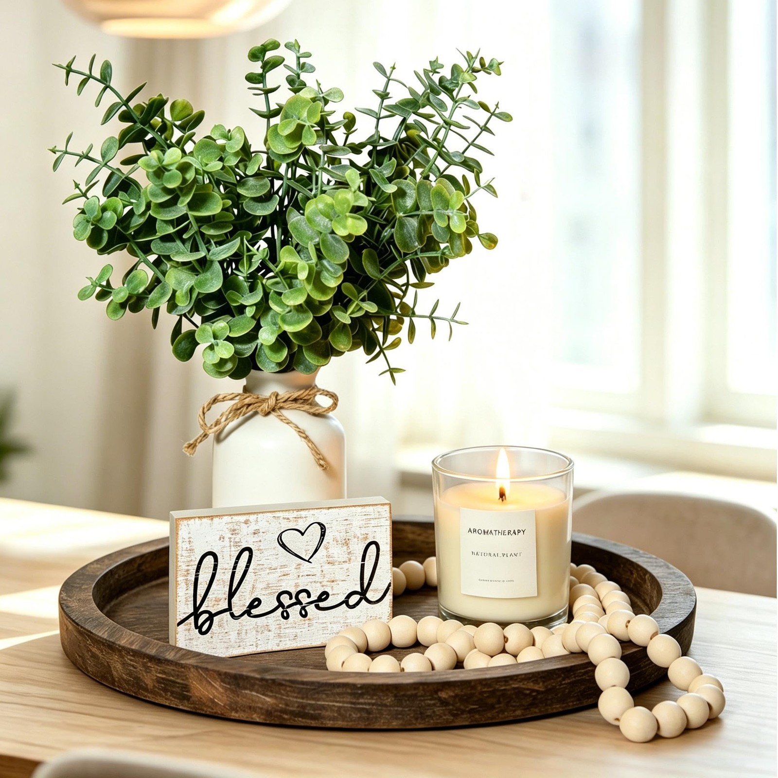 Rustic Modern Farmhouse Decor Set of 6 for Your Living Room, Kitchen Counter,...