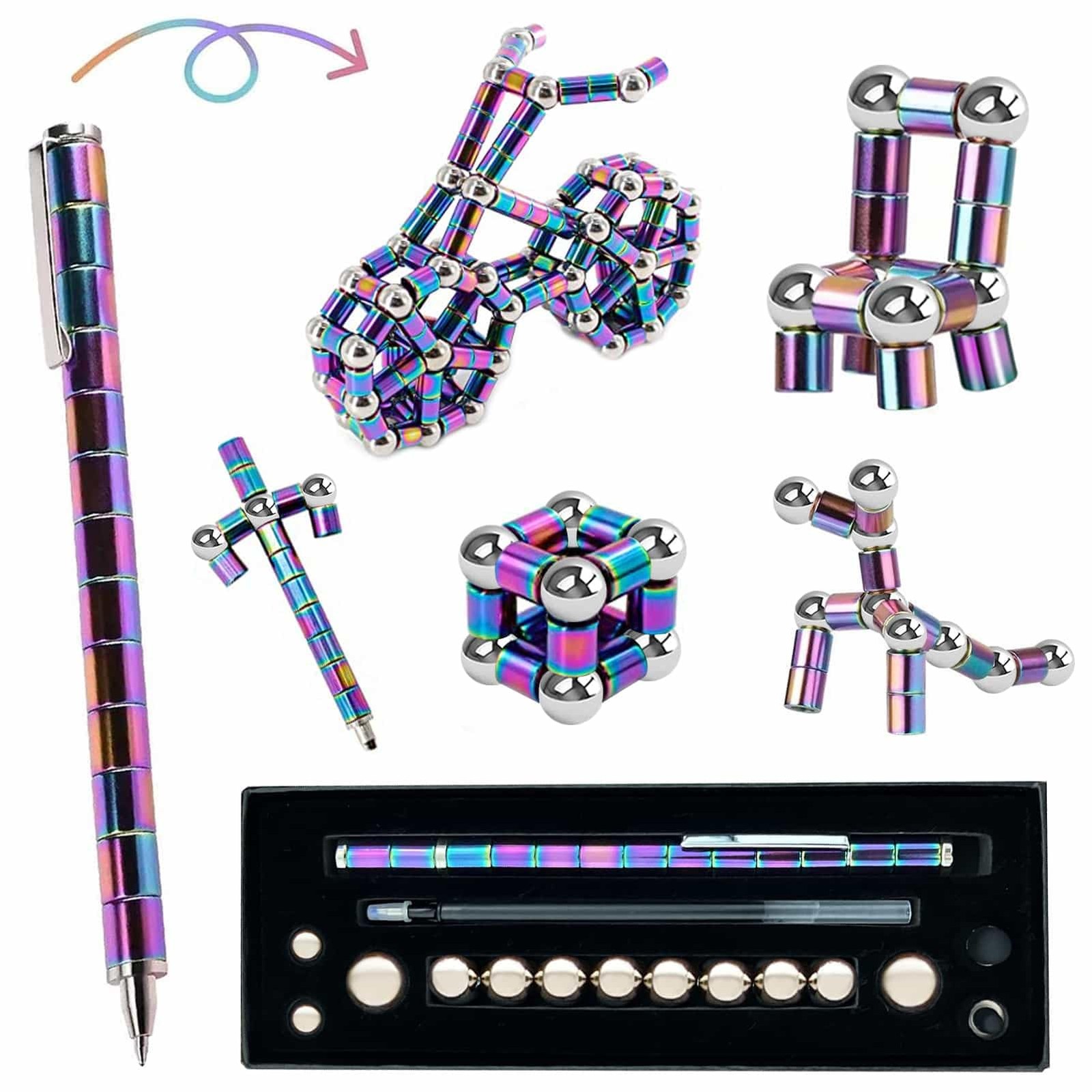 Fidget Toy Pen for Men Teens - Cool Gadget Women Medium, Small-color