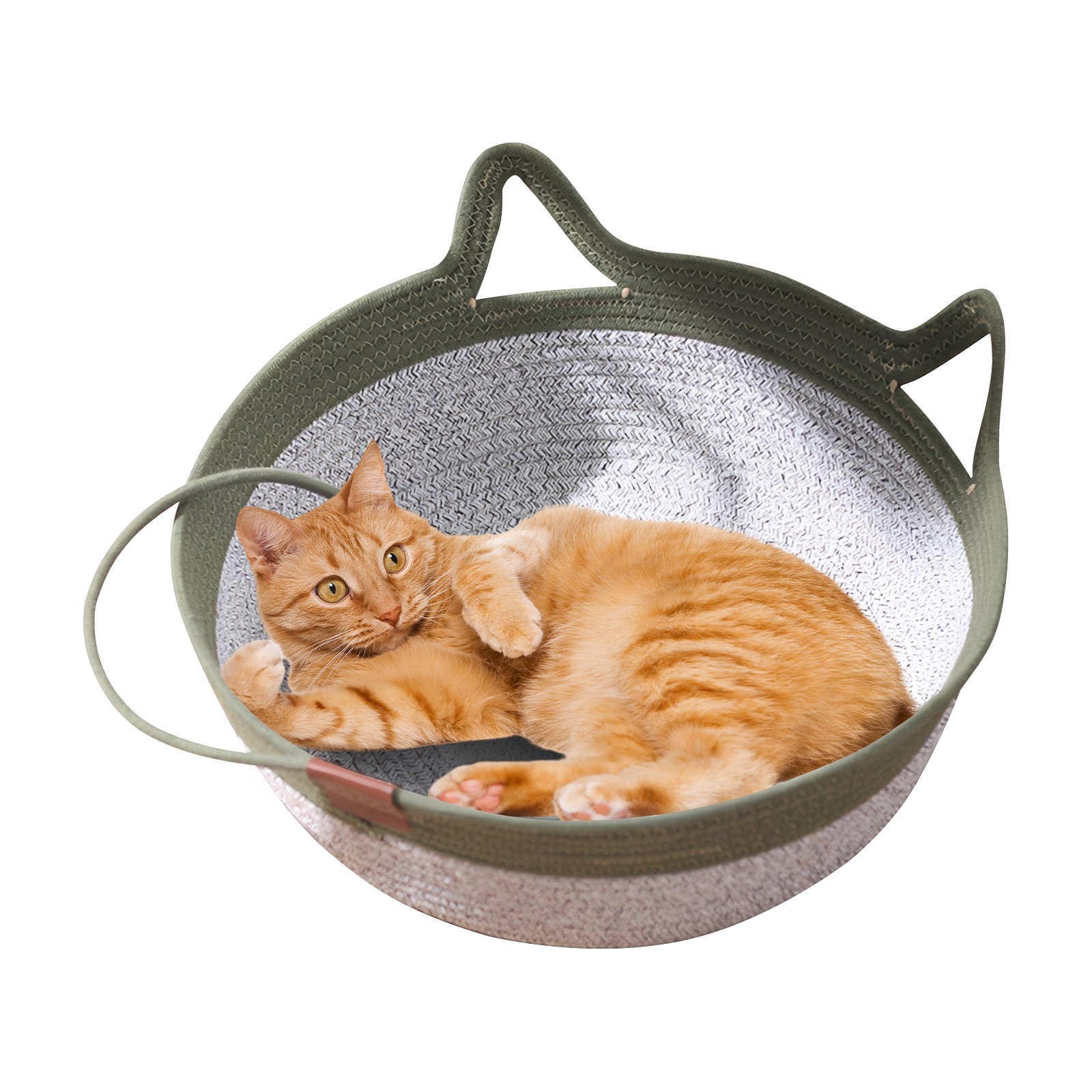 Pet Basket for Cats, Cat Bed with Toy Tail, Multi-functional Cat Bed