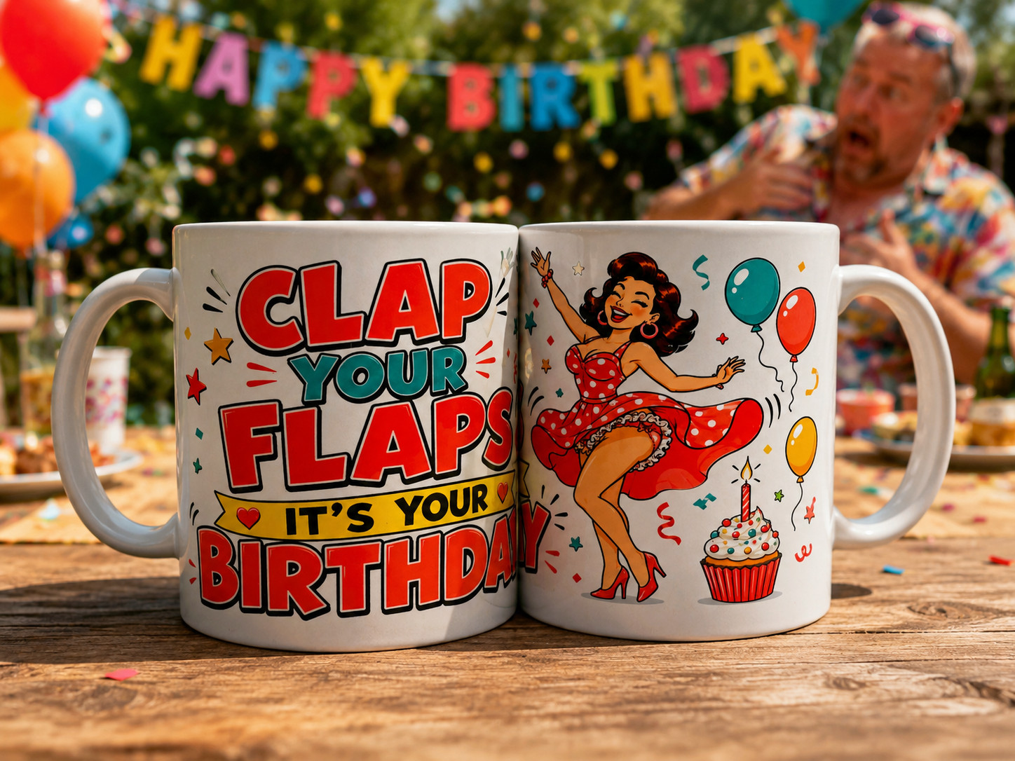 Clap Your Flaps  -  Funny Happy Birthday Mug - Funny Birthday Gifts