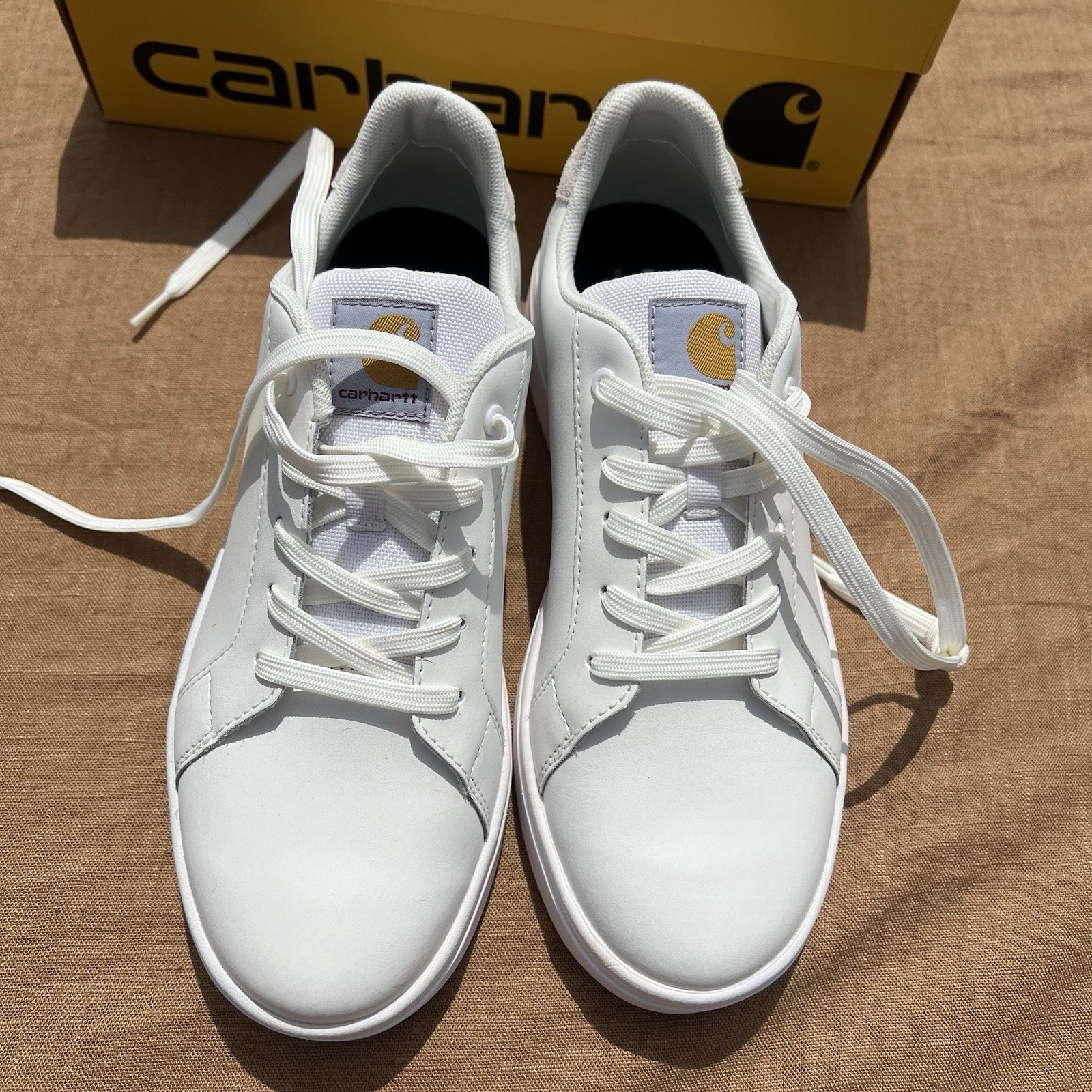 NWOT Carhartt White Detroit Leather Sneakers Streetwear Utility Size 10