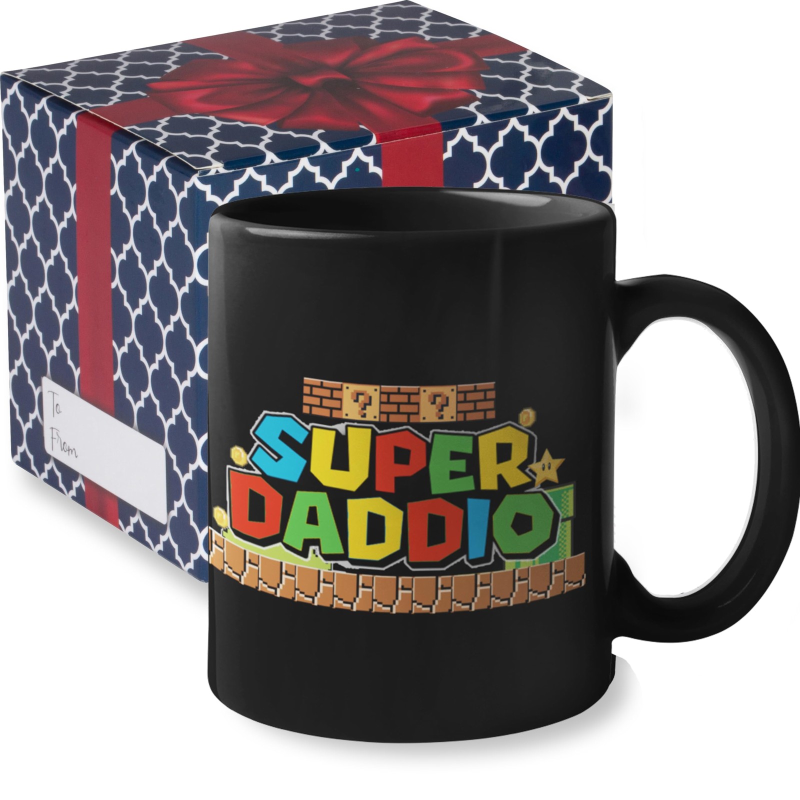Super Daddio Funny Fathers Day Coffee Mug | Mario Coffee Cup - Funny Fathers Day