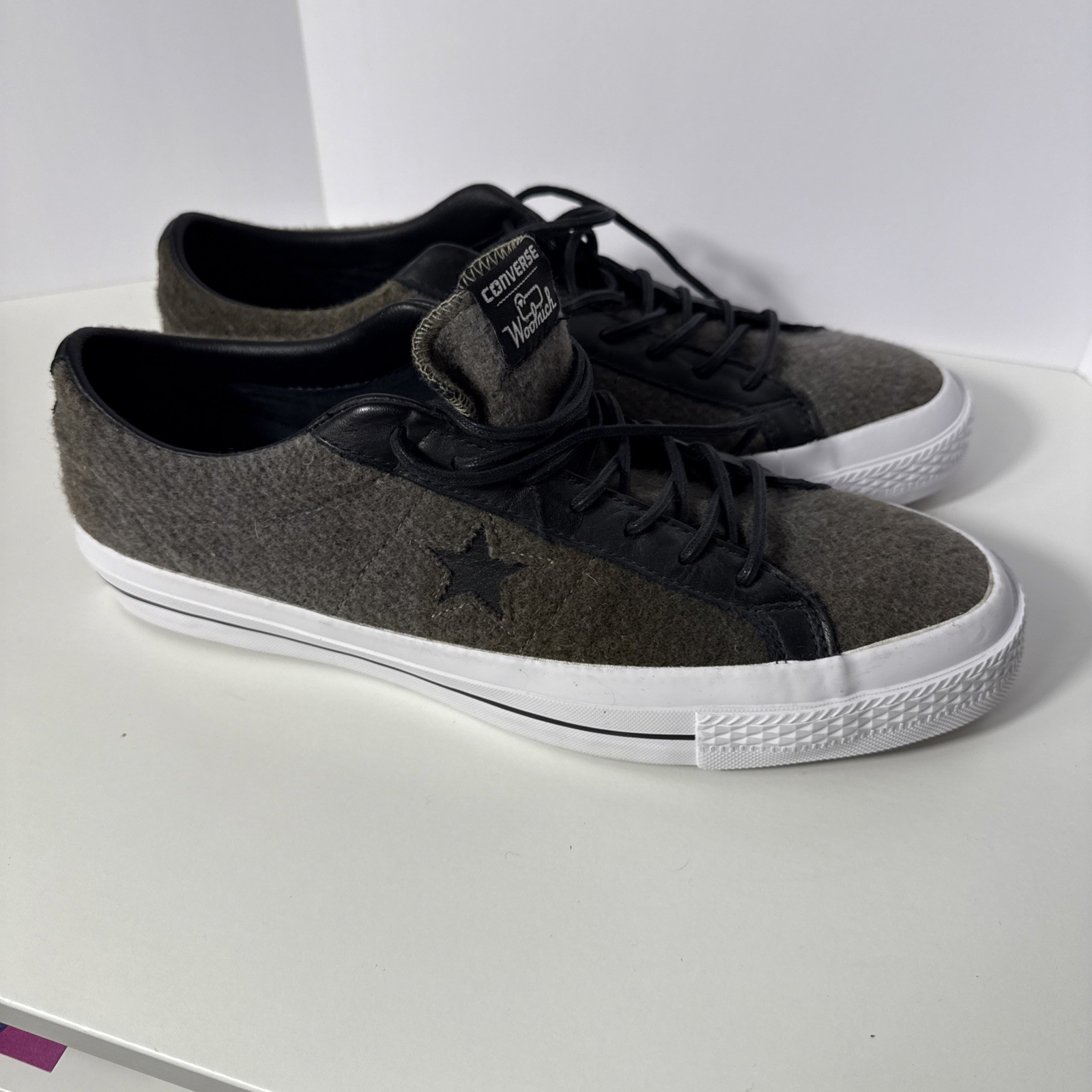 Converse One Star Woolrich Sneaker Sz 9.5m 11.5w Unisex Green Streetwear Casual