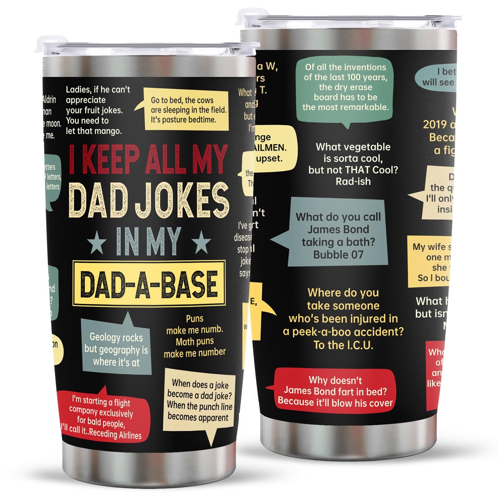 Funny Dad Jokes 20oz Tumbler Gift for Husband from Daughter Fathers Day Cup Gift