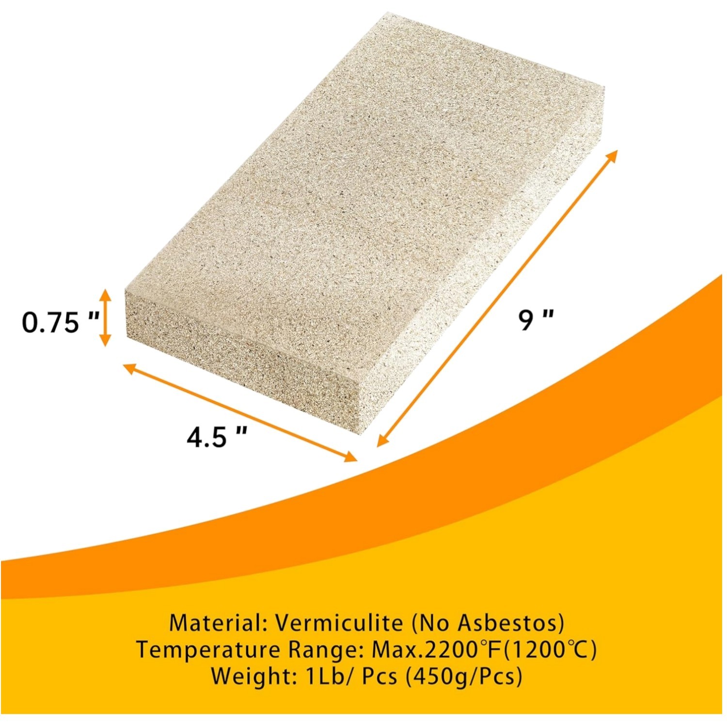 Cuttable Vermiculite Bricks for Fireplace, 9"
