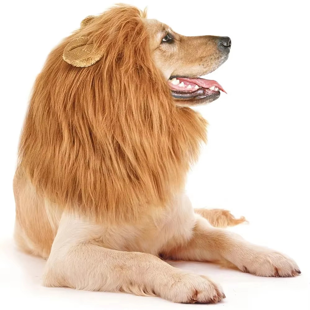 Cute Pet Dog Cosplay Clothes Lion Mane for Dog Costumes Realistic Lion Wig for M
