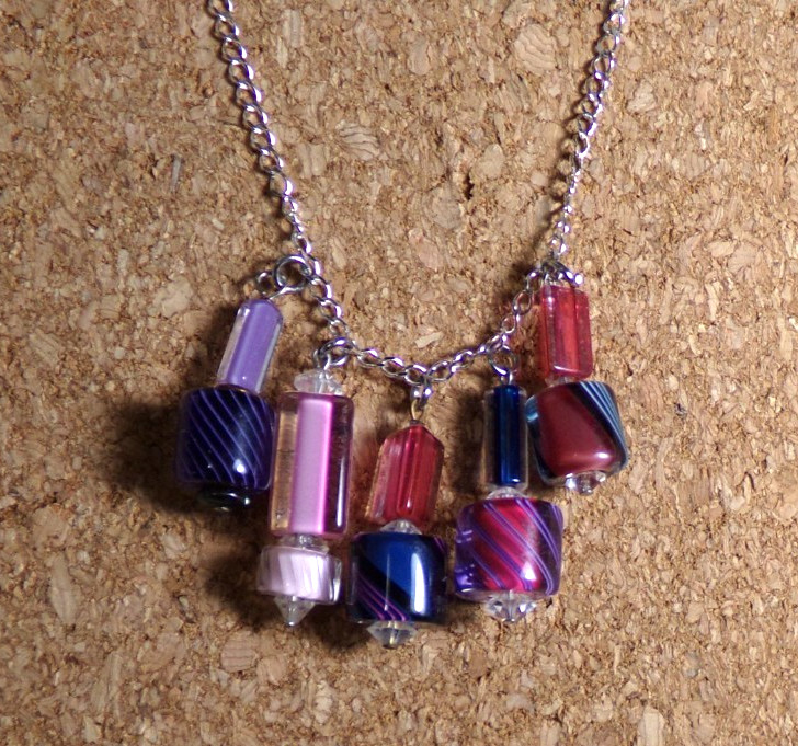 Beautiful Handmade Glass Pendant Necklace Unique Gift 18" Chain v5