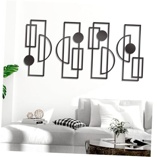 Zzbakress Pcs Large Black Wall Decor Abstract Metal Wall Art 4 Unique