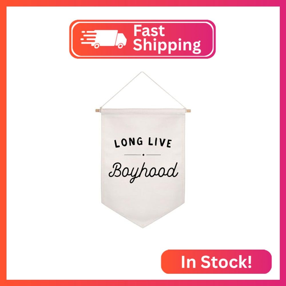 Long Live Boyhood Pennant Flag Wall Art Banner Kids Room Decor Brother's Rooms N