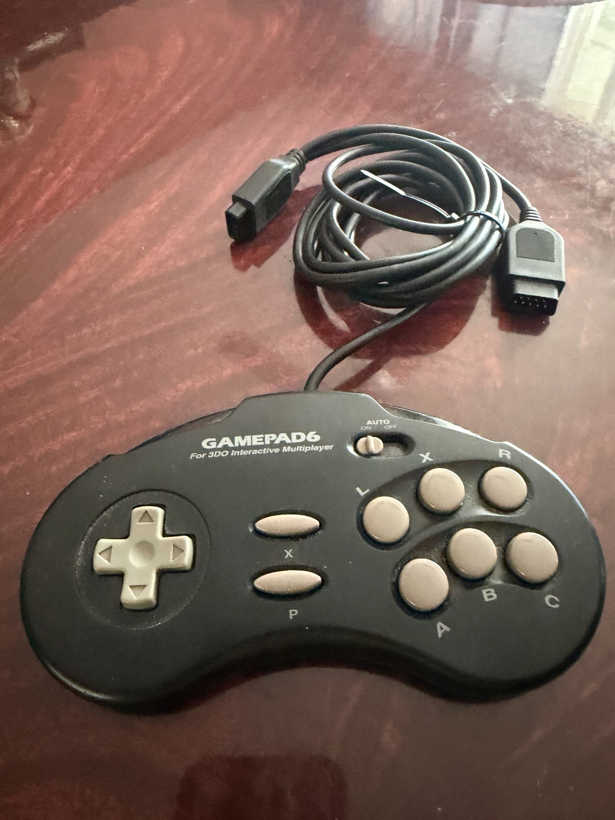 Gamepad 6 Controller For 3do Interactive Game System Black P-1201 TESTED WORKING