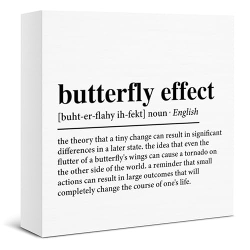 Inspirational Spring Decor Sign - Motivational Butterfly Effect Wooden color-R