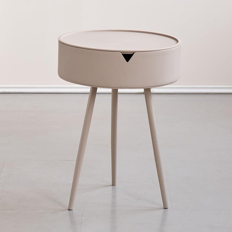 AzulHome Modern Side Table with Storage for Living Room, Dorm, Small Space Khaki