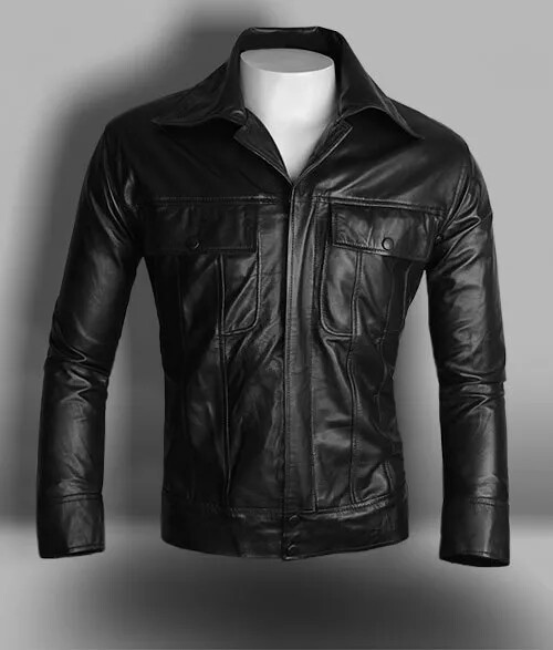 Men's Fashion Inspiration King Of Rock Elvis Presley Real Black Leather Jacket