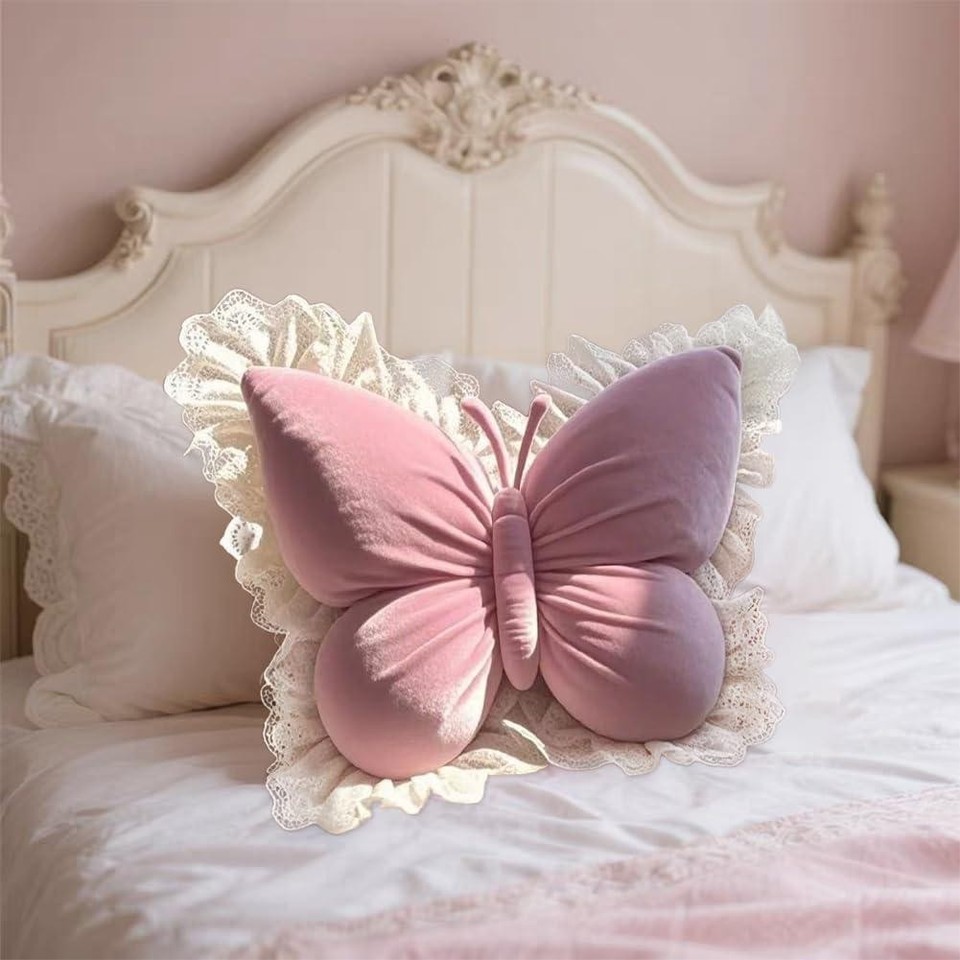 Cute Princess Butterfly Pillow  Bedroom Cushion  Pillow Room Home  Decor
