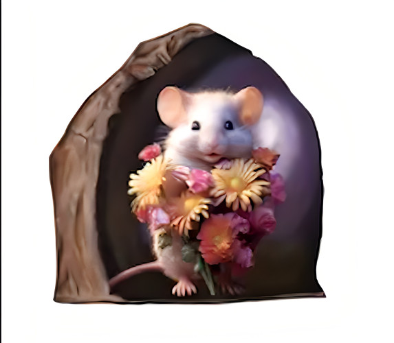 Cute Brown Mice Rat Rodent Living in Wall Sticker Realistic Decal Kitchen BR06