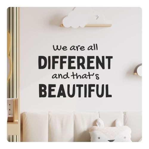 We Are All Different Inspirational Wall Decal Sticker Quote  Kids Home Decor