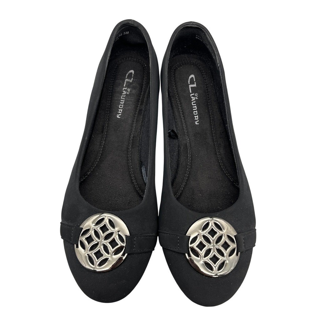 CL By Laundry Wedge Comfort Flats Womens 8 Round Toe Minimal Classic Modern