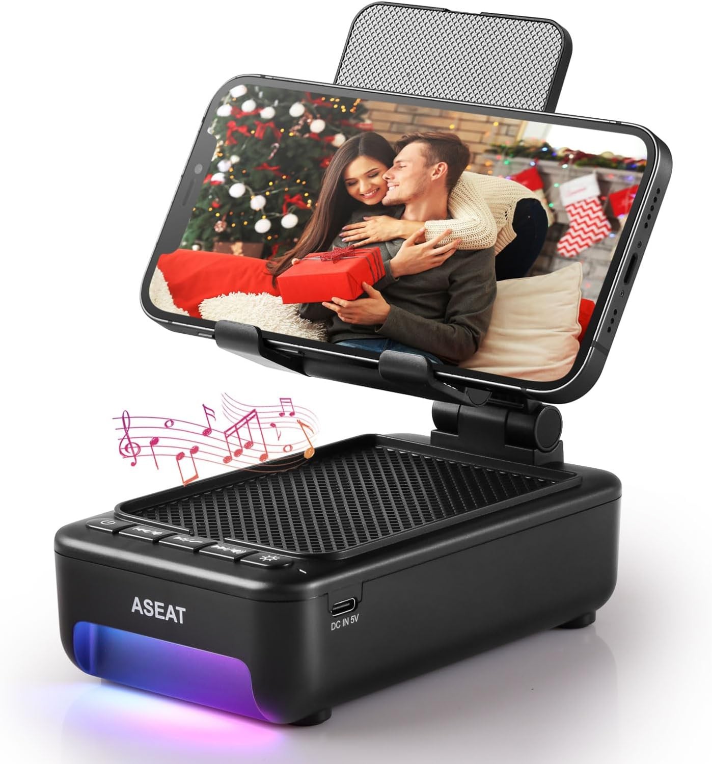 Bluetooth Speaker Phone Stand LED Color Light Wireless Tech Gadget Gift