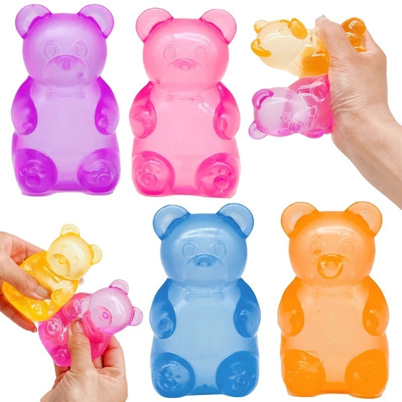 Cute Bear Squeeze Toy Maltose Soft Dough Sensory Stress Relief Desk Decoration