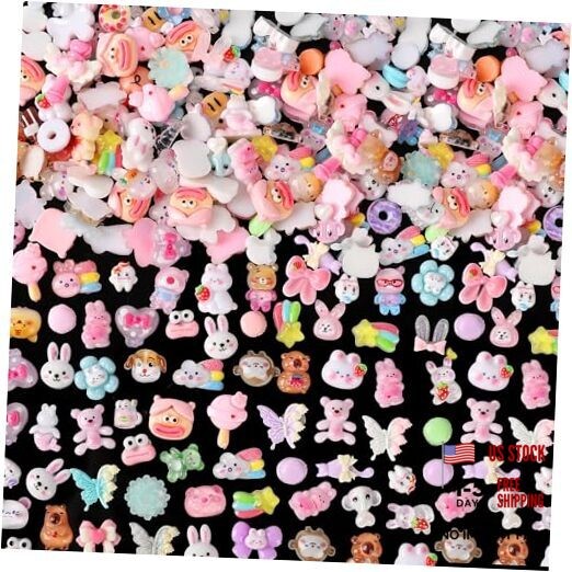 150pcs Cute & Sweet 3D Animal Nail Charms - Mixed Colors