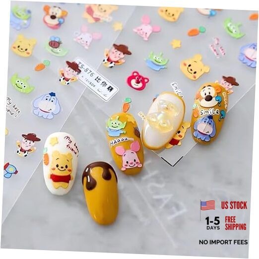 Cartoon Nail Stickers - Funny Cartoon Bears - Cute Cartoon Bear - Self Cartoon-5