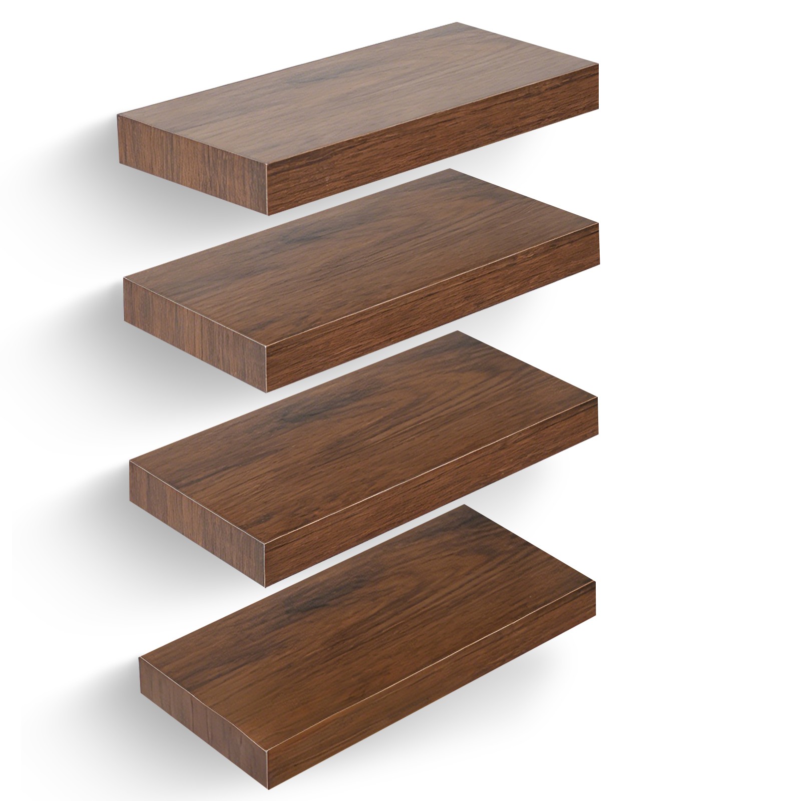 4 Pack Floating Wall Shelves Wood Wall Mounted Storage Organizer for Decoration