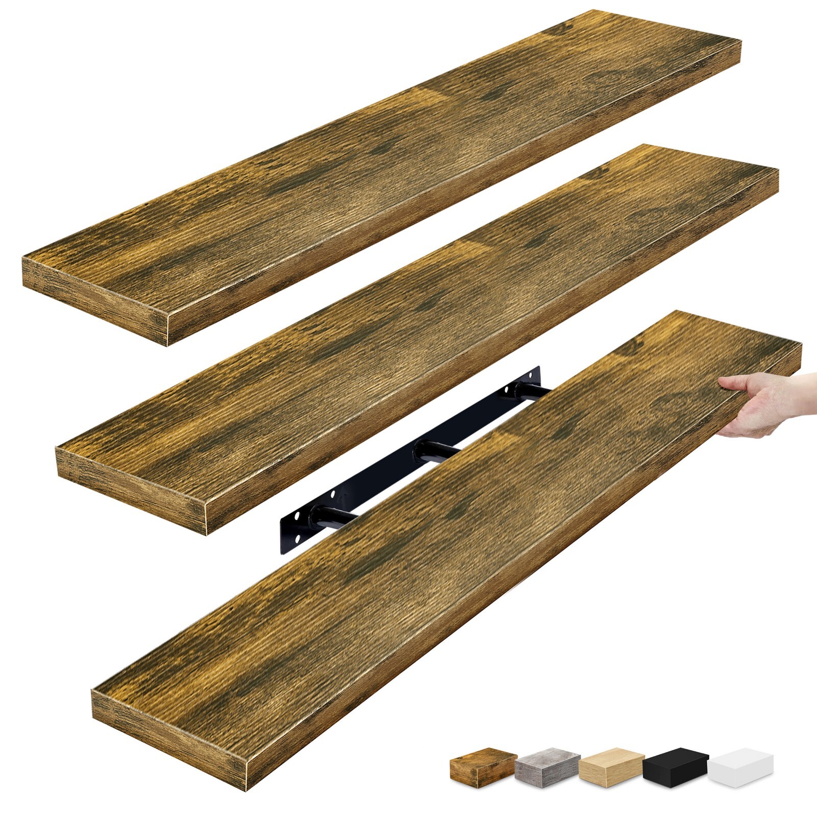 Sorbus Extra Long Floating Shelves 3 Pack, Wall Mounted Large Decorative Shelves
