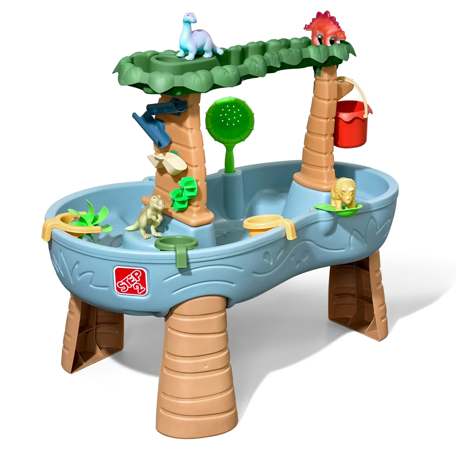 Step2 Dino Showers Multi-Color Plastic Water Table for Toddlers with 13-Piece