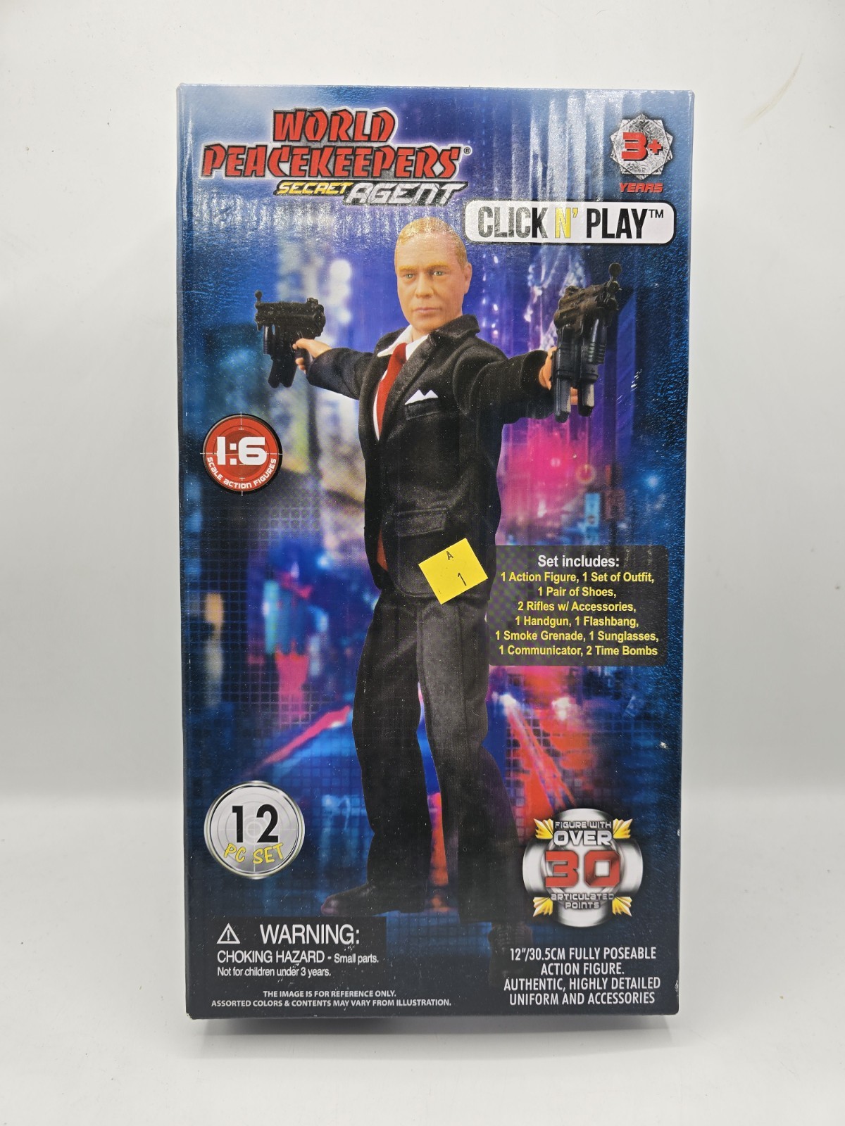 Click N' Play 12" Inch Secret Service Agent Action Figure Play Set w Accessories
