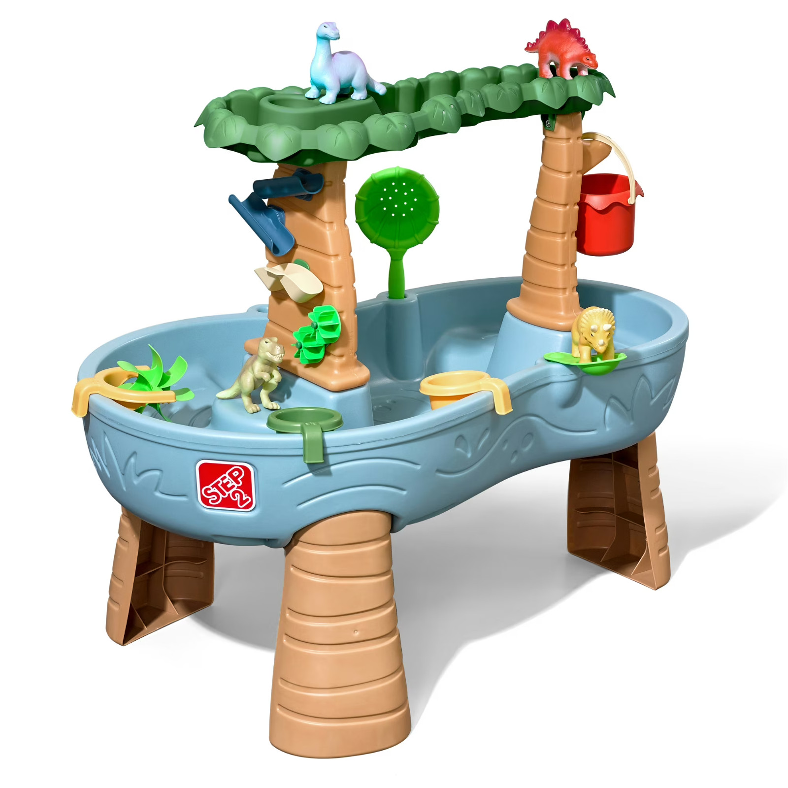 Step2 Dino Showers Multi-Color Plastic Water Table for Toddlers with 13-Piece