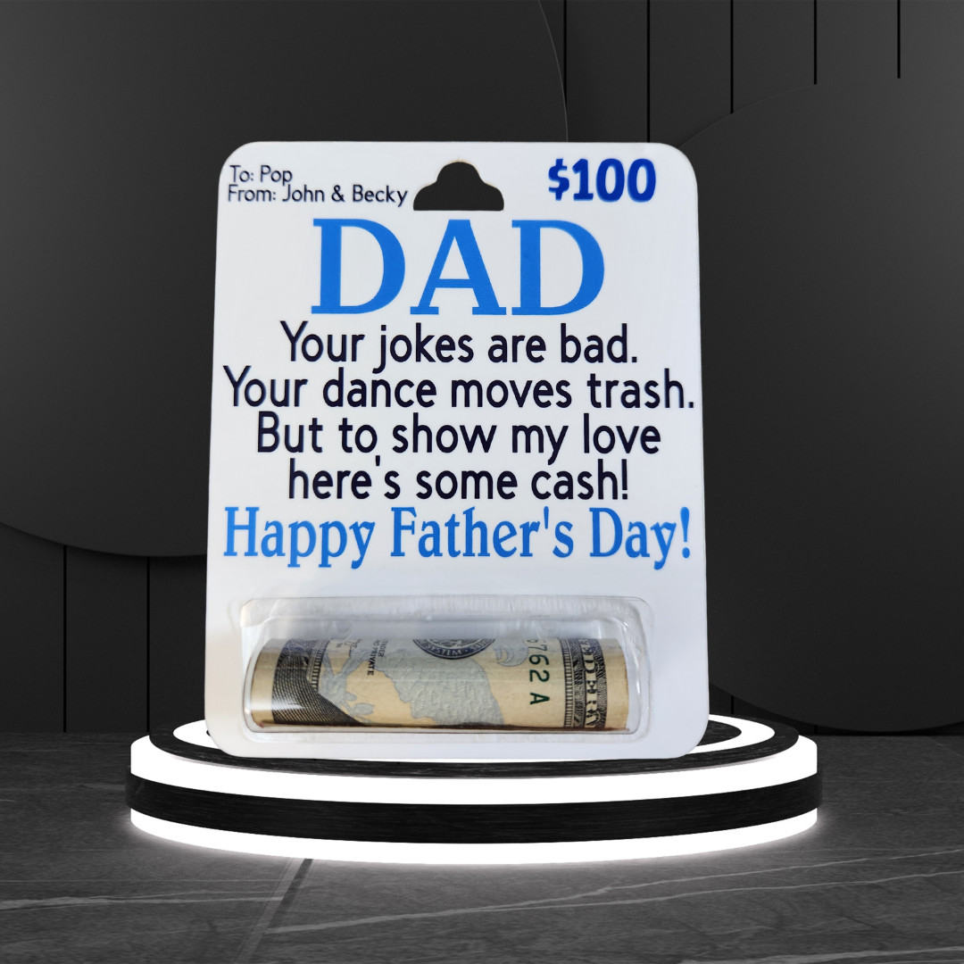 Funny Father's Day Money Card, Personalized Gift for Dad, Unique Dad Gift