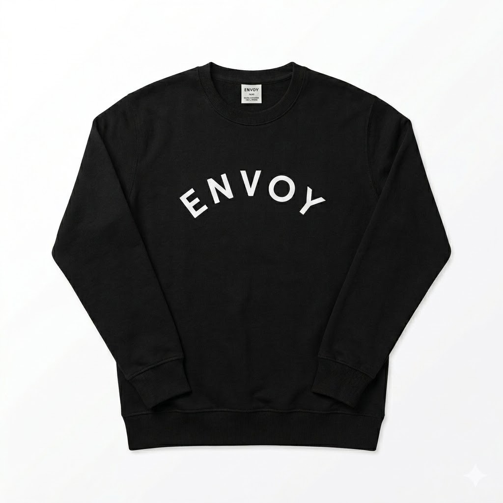 AS Colour Envoy Black Crewneck Sweatshirt [L] Minimalist Streetwear Clean