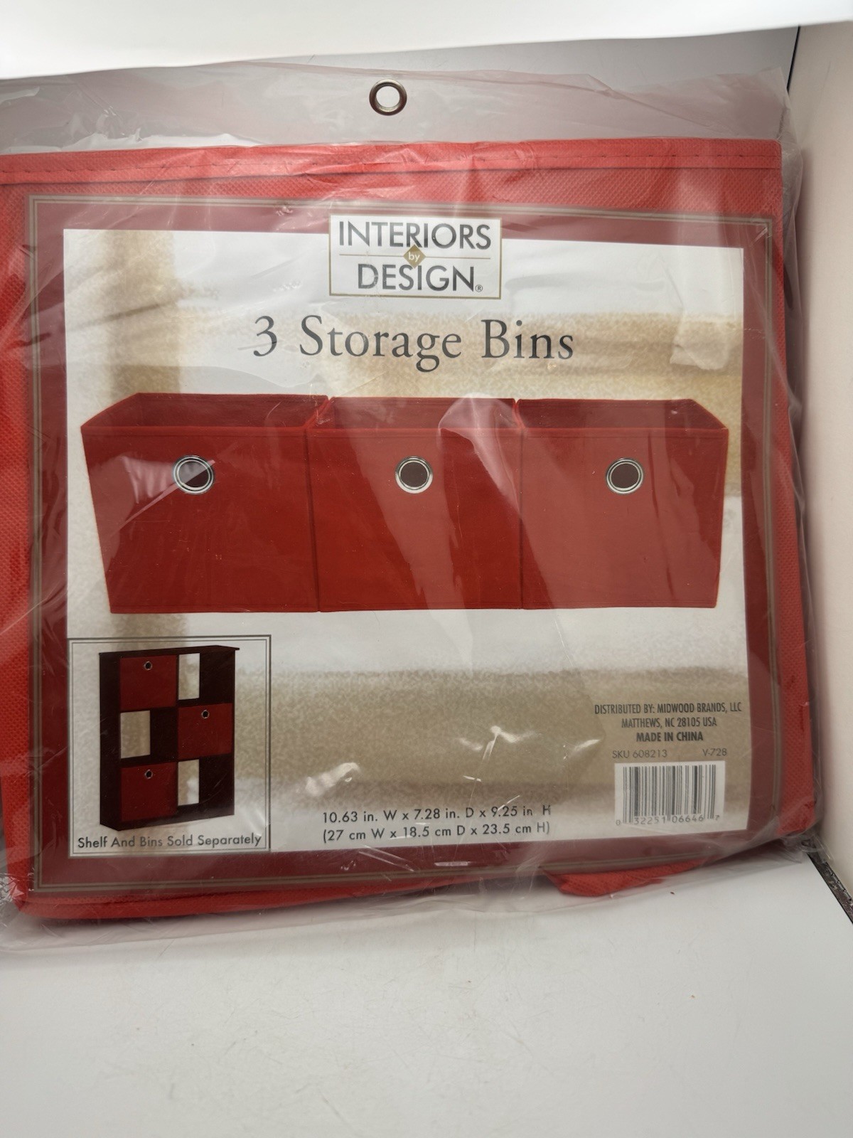 Red Fabric Drawers Set/3 Interiors By Design